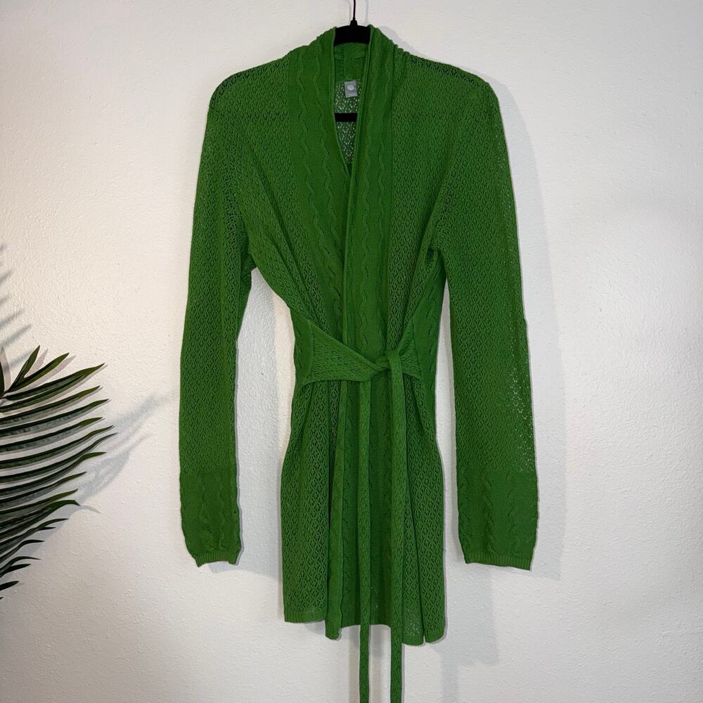 Knitted &‎ Knotted Anthropologie Green Pointelle Cardigan
